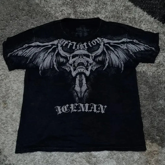 90s Gothic skull cotton tee