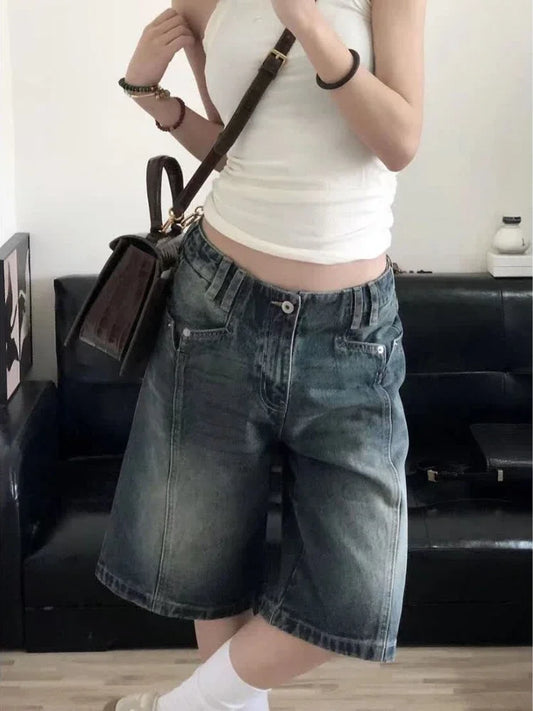 Denim Wide Leg Jorts