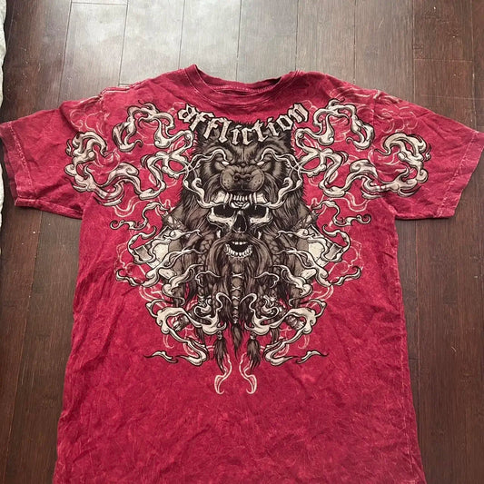 Red T shirt Skull Print